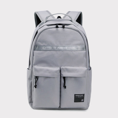 Solid Large Capacity Waterproof School Backpack