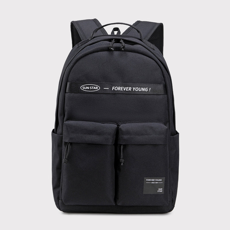 Solid Large Capacity Waterproof School Backpack