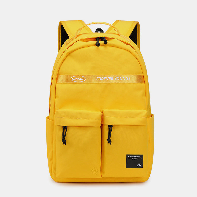 Solid Large Capacity Waterproof School Backpack