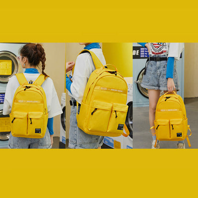 Solid Large Capacity Waterproof School Backpack