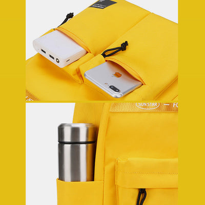 Solid Large Capacity Waterproof School Backpack