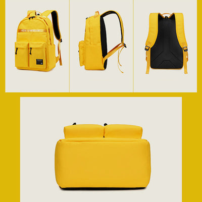 Solid Large Capacity Waterproof School Backpack