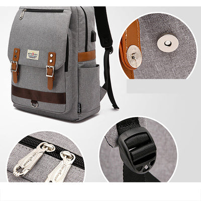 USB Charging Large Capacity School Backpack