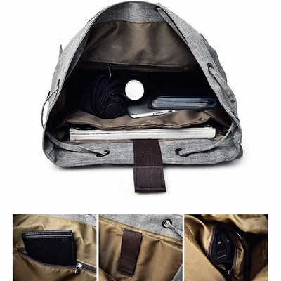 Unisex USB Charging Multifunctional Drawstring Backpack