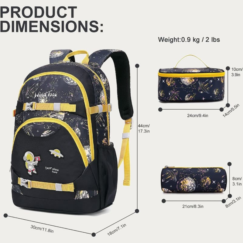 Backpack for Girls Embroidery School Bag with Lunch Box for Kids Teen