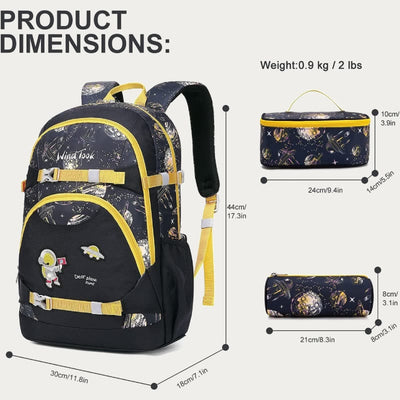 Backpack for Girls Embroidery School Bag with Lunch Box for Kids Teen