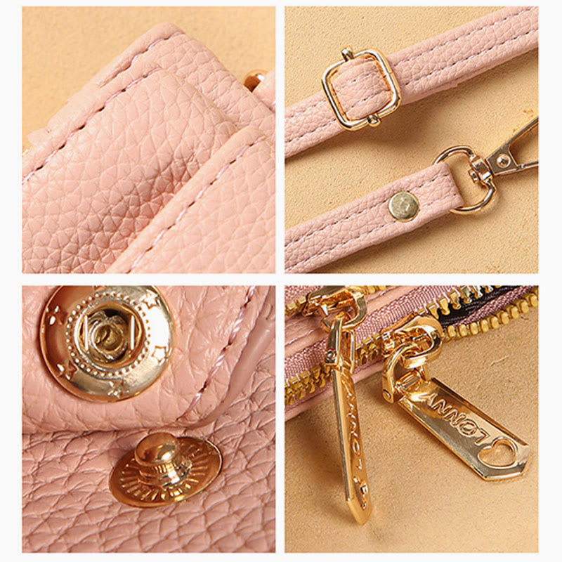 Double Compartment Phone Bag For Women Multifunctional Leather Crossbody Bag