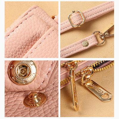 Double Compartment Phone Bag For Women Multifunctional Leather Crossbody Bag