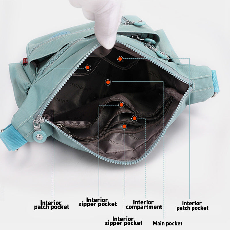 Large Capacity Multi-Pocket Waterproof Lightweight Casual Crossbody Bag
