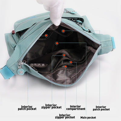 Large Capacity Multi-Pocket Waterproof Lightweight Casual Crossbody Bag