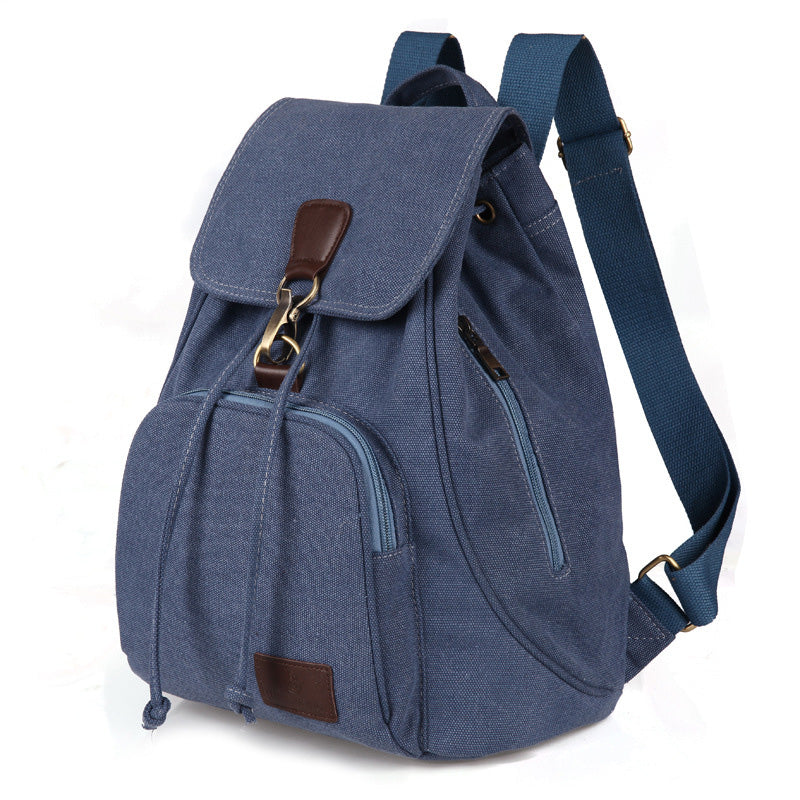 Canvas Backpack for Women Girls Vintage Drawstring Backpack School Travel Rucksack