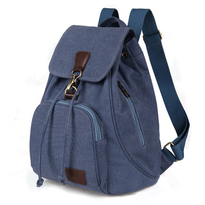 Canvas Backpack for Women Girls Vintage Drawstring Backpack School Travel Rucksack