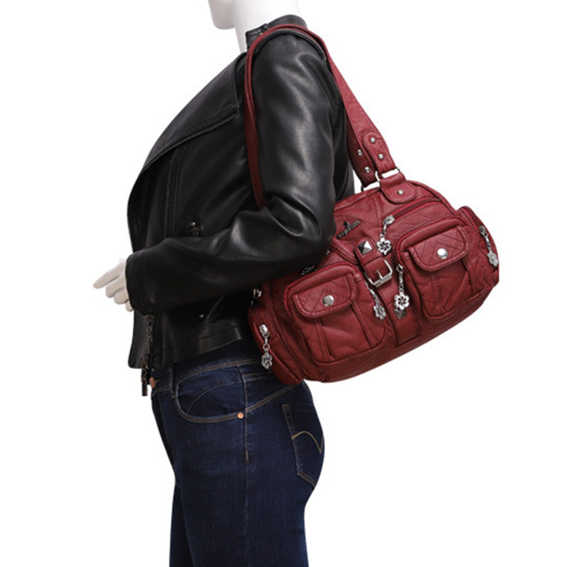 Solid Color Fashion Dumplings Messenger Bag