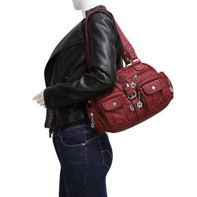 Solid Color Fashion Dumplings Messenger Bag