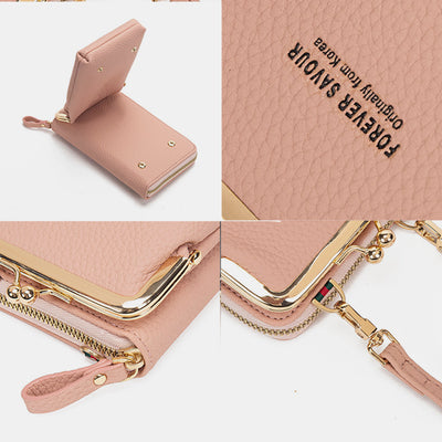Multi-Compartment Elegant Crossbody Phone Bag With Clear Window