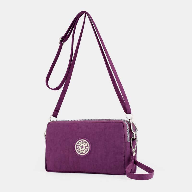 3 Zip Mini Crossbody Bag Lightweight Cellphone Wallet Long Wristlet Purses
