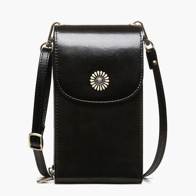 Phone Bag For Women Cowhide Genuine Leather Vertical Crossbody Bag