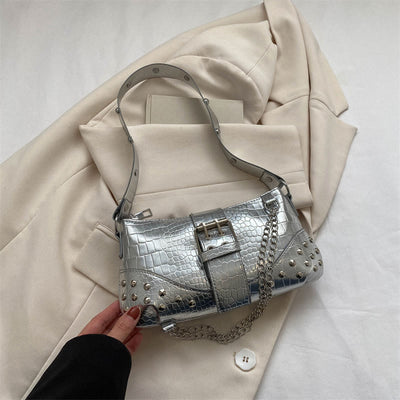 Crossbody Bag For Women Crocodile Pattern Retro Punk Party Bag