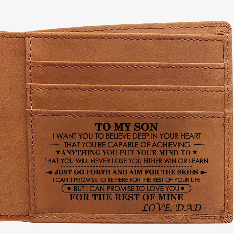 Thin Wallet For Family Laser Inscription Leather Purse Gift