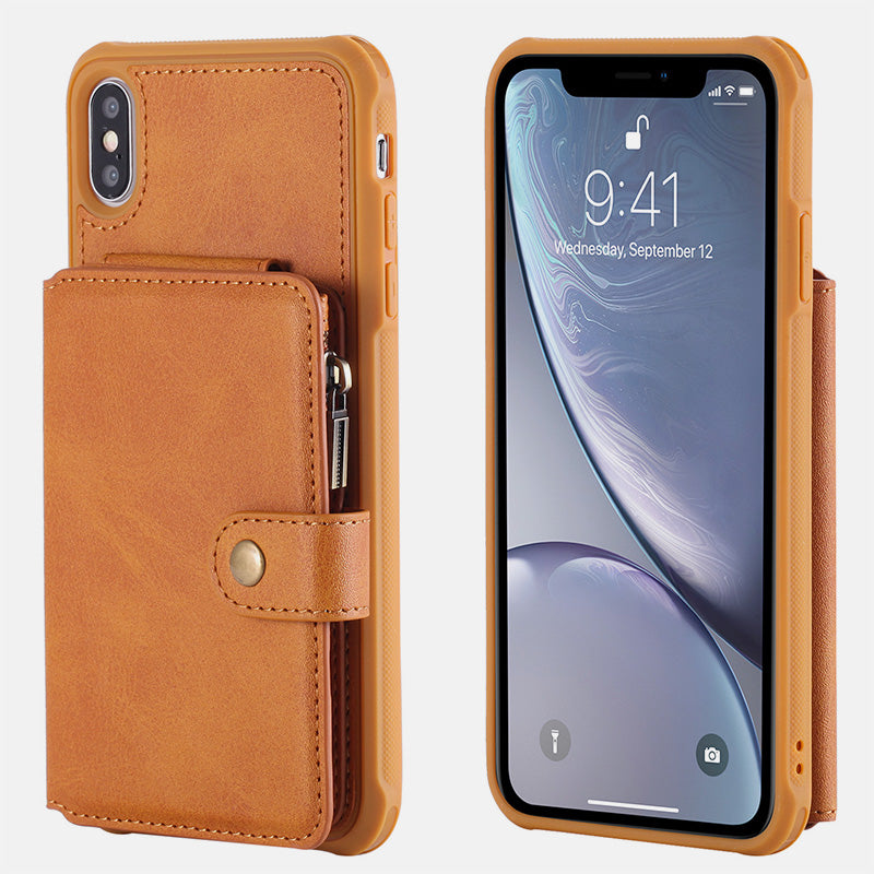 Multi-Slot Leather Wallet Case for iPhone Samsung