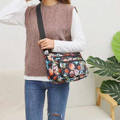 Waterproof Multi-Pocket Printed Crossbody Bag