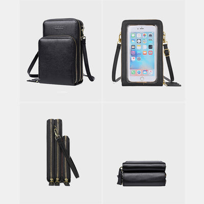 Multi-Compartment Phone Purse With Clear Window