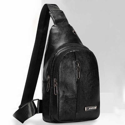 Leather Crossbody Sling Bag Backpack with Adjustable Strap for Outdoor Travel