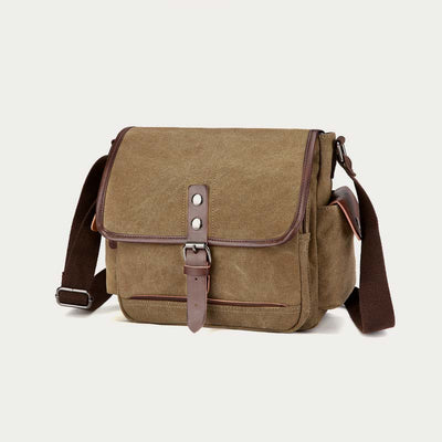 Unisex Retro Canvas Bag Large Functional Crossbody Bag Messenger Bag