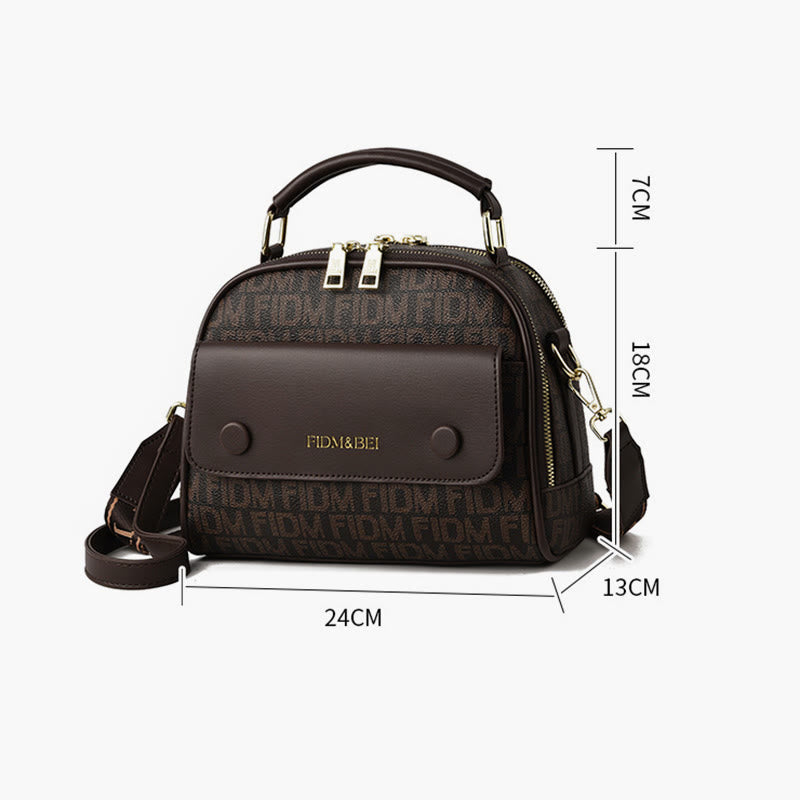 Top-Handle Bag For Women Wide Strap Square Vintage Crossbody Bag