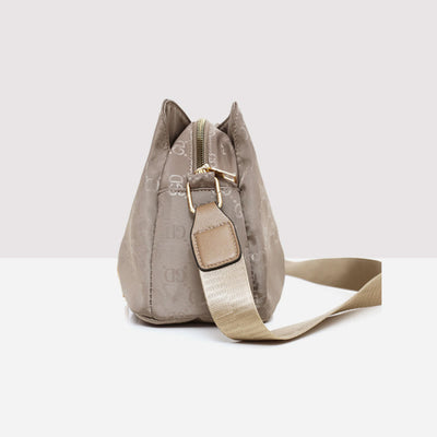 Nylon Crossbody Bag For Women Triple Compartment Elegant Shoulder Bag