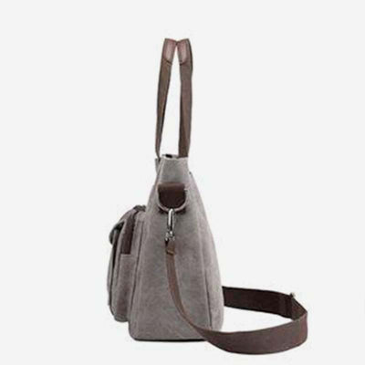 Women's Canvas Top Handle Handbag Multi-pocket Crossbody Shoulder Bag Tote Purse