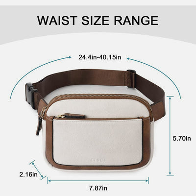 Multifunctional Waist Bag Retro Vegan Leather Outdoor Sports Satchel Purse