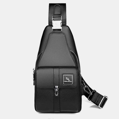 Men Leather Sling Bag Multipurpose Casual Bag Chest Bag Shoulder Bag