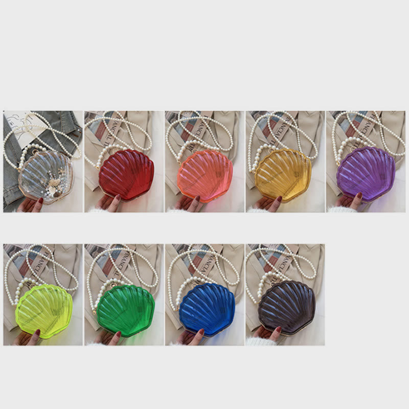 Crossbody Bag For Women Clip Pearl Chain Transparent Bag