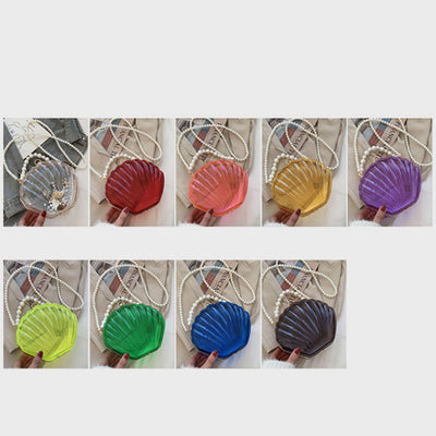 Crossbody Bag For Women Clip Pearl Chain Transparent Bag