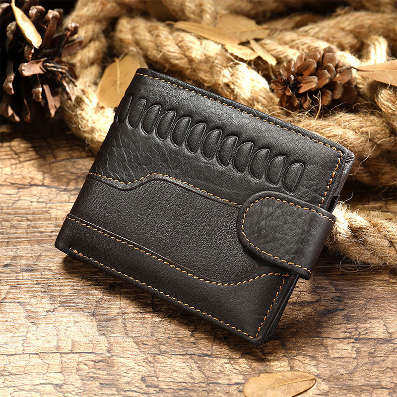 Vintage Money Clip Genuine Leather  Multi-Slot License Card Bag Wallet