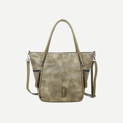 Tote Bag for Women Vintage Large Capacity PU Leather Handbag