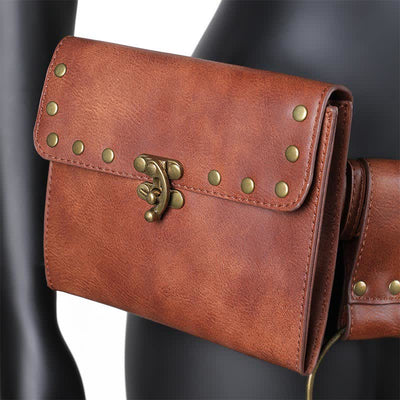 Medieval Renaissance Waist Bag Pouch Belt Holster with Belt Key Chain