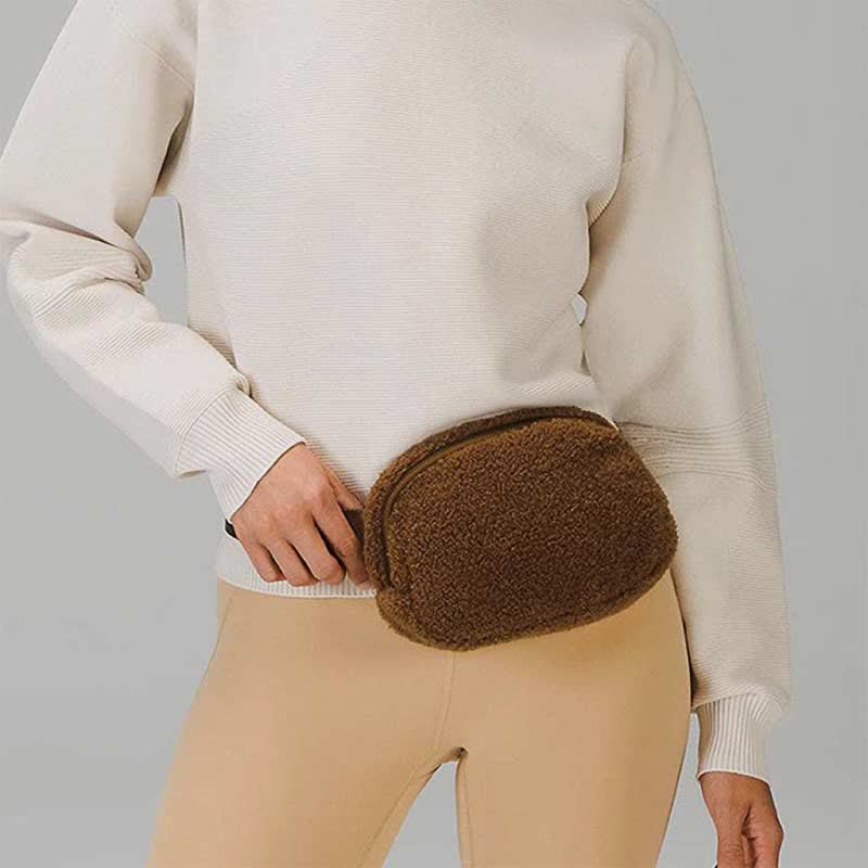 Lightweight Waist Bag for Women Men Soft Warm Plush Sling Bag