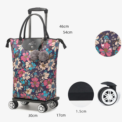 Multifunctional Portable Trolley For Women Detachable Folding Wheel Tote