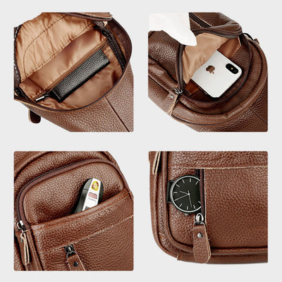 Multi Pocket Sling Bag For Men Outing Portable Everyday Use