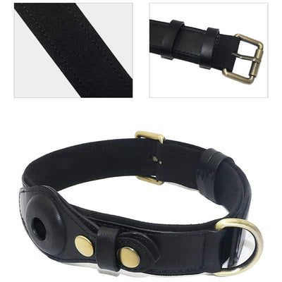 Airtag Leather Pet Collar Airtag Holder