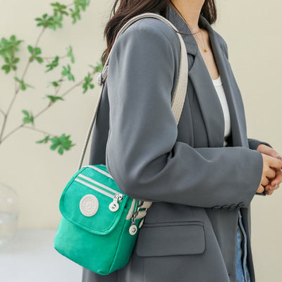 Mini Corssbody Bag Waterproof Nylon Solid Color Simple Shopping Bag