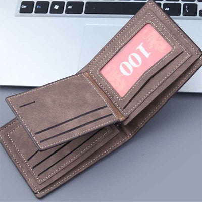 Trifold Engraved Wallet for Men PU Leather Wallet Gift for Husband