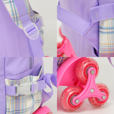 School Backpack For Kids Cute Pattern Rolling School Bag