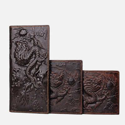 Real Leather Crocodile Engraved Wallet Retro Bifold Wallet