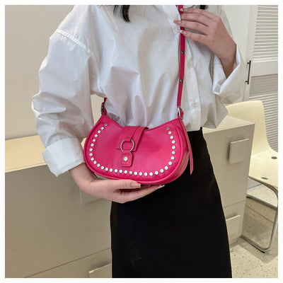 Rivet Crossbody Bag For Ladies Minimalist Punk Classic Purse