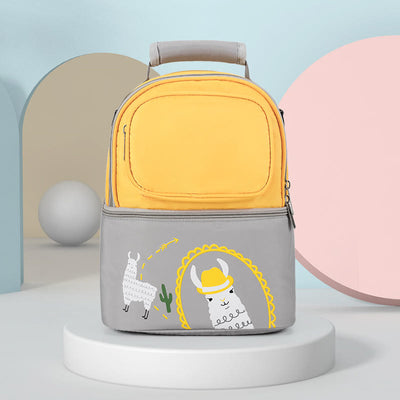 Mommy Bag For Women Cartoon Multifunctional Two-Layer Design Outdoor Backpack