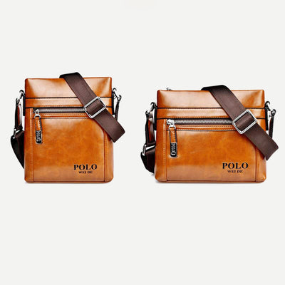Men's PU Leather Shoulder Bag Business Crossbody Bag Messenger Bag