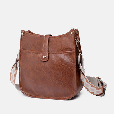 Crossbody Bag for Women PU Leather Vintage Adjustable Shoulder Bag